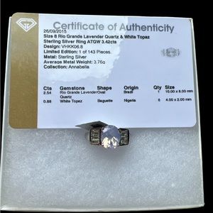 Rio grande lavender quartz & white topaz sterling silver ring